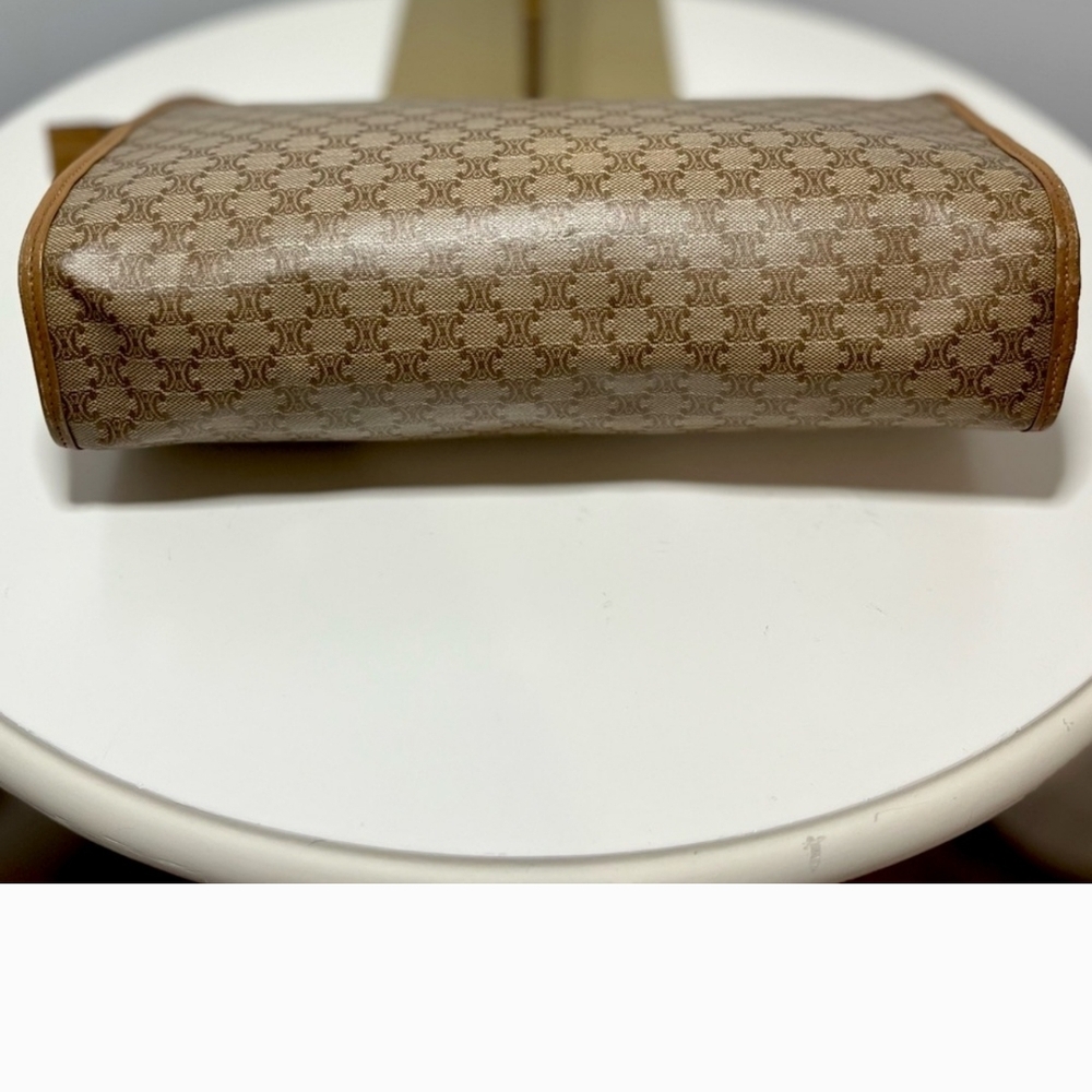 Celine Brown and Tan Clutch Bag with Leather Trim *FINAL PRICE* - Picture 5 of 13